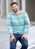 Trui met ronde hals en jacquardbreisel 