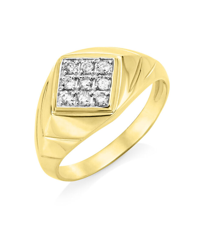 Damesring met 9 briljanten 