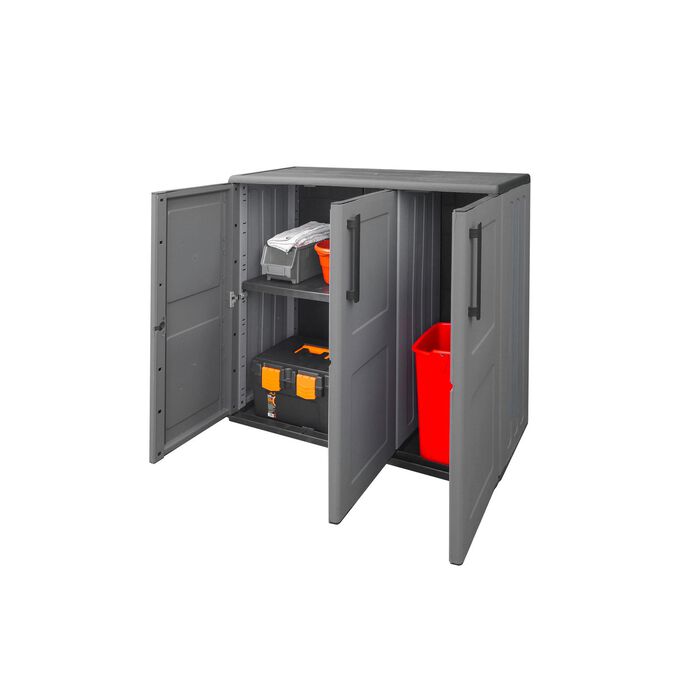 Tuinkast met stevige stalen scharnieren 