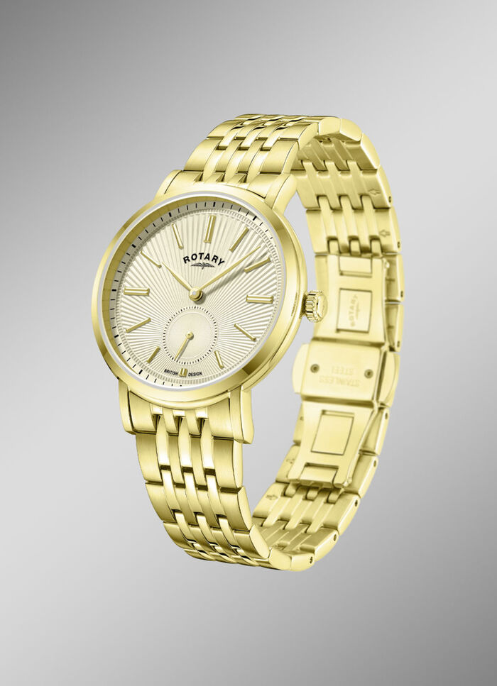 Roterend quartz herenhorloge met roestvrijstalen bandkast 