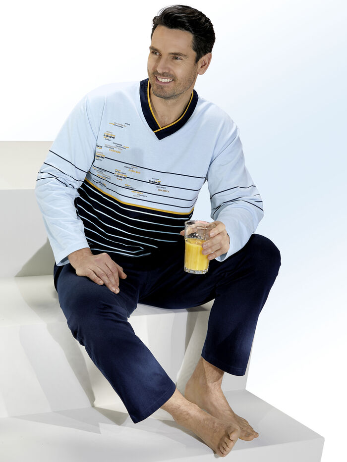 Set van twee pyjama's met V-hals 