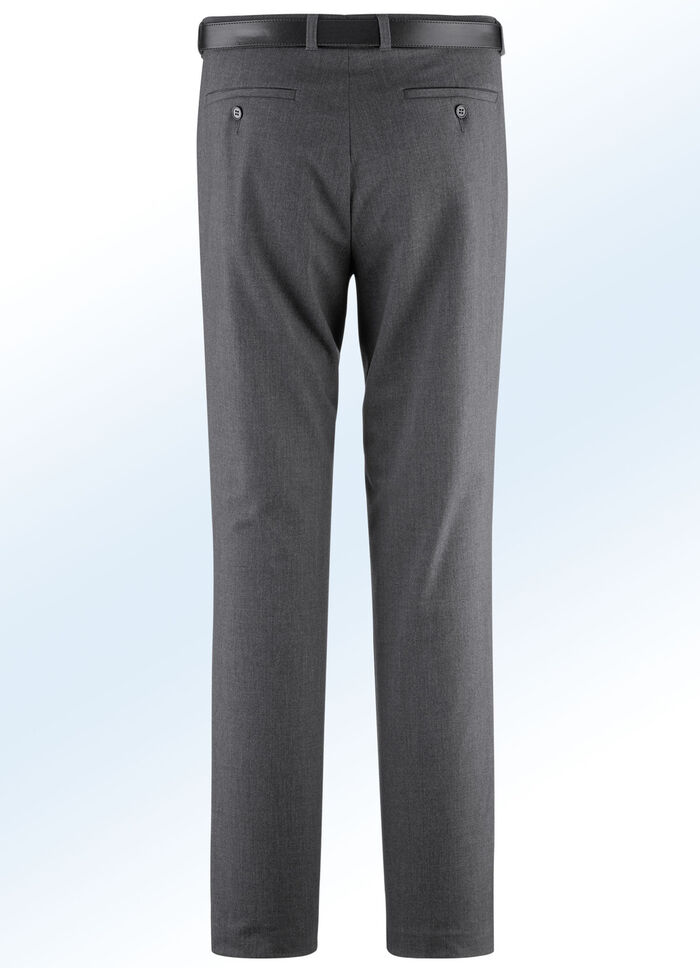 Broek "Klaus models" met riem in 5 kleuren DONKERGRIJS GEMÊLEERD