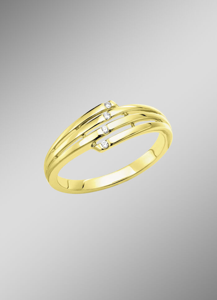 Opengewerkte damesring met diamanten 