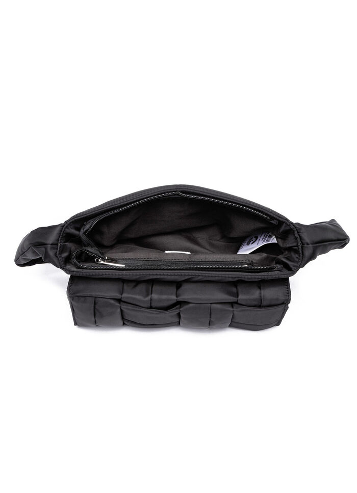 Collezione Alessandro tas gemaakt van delicaat glanzend textielmateriaal ZWART