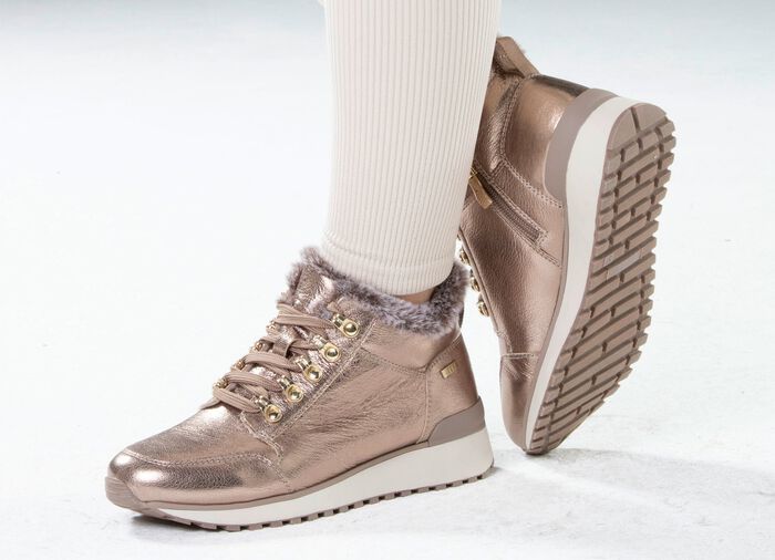 ELENA EDEN, gevoerde dameslaarzen, winterschoenen, breedte G, met uitneembaar voetbed GOUDBRONS