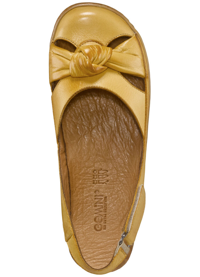 Gemini sandaal met klittenbandsluiting MOSTERDGEEL
