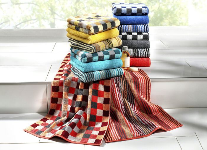 Badstof serie &ldquo;Stripes&rdquo; van &ldquo;Caw&ouml;&rdquo; SAFFIER