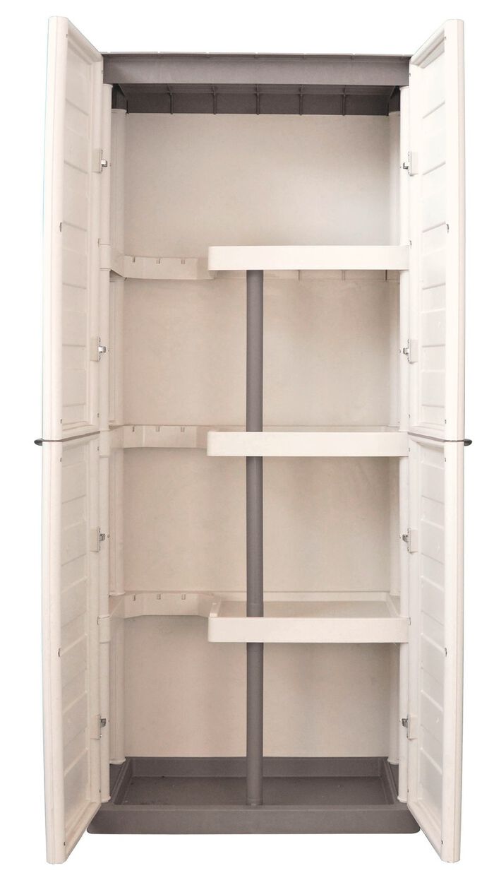 Praktische tuinkasten met stalen scharnieren BEIGE-GRIJS