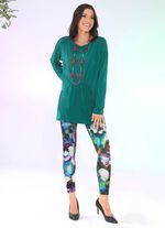 Lang shirt met plooien in 3 kleuren GROENTE