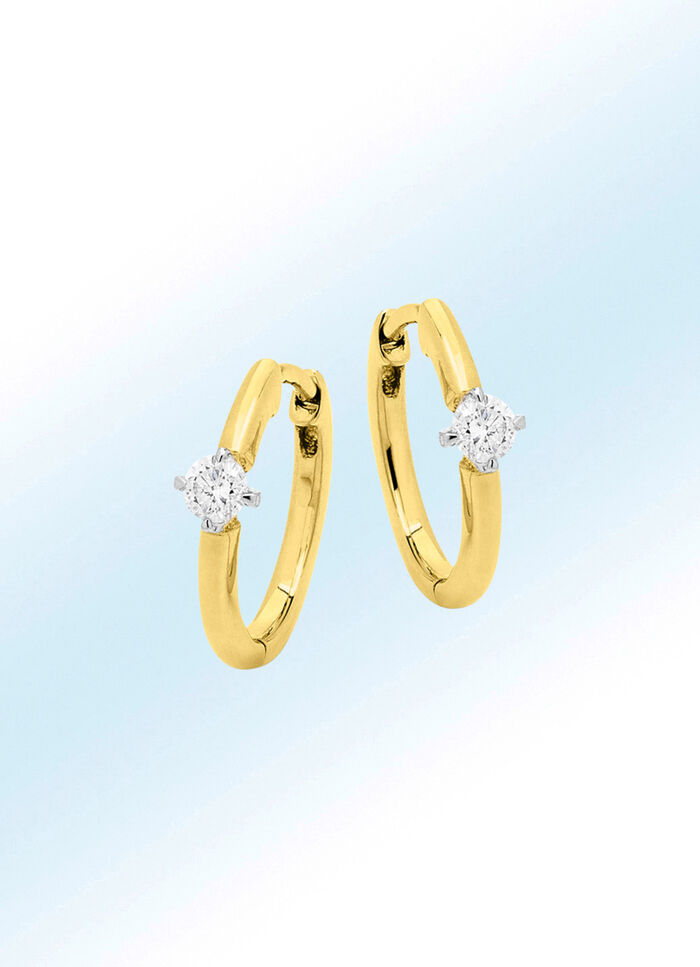 Eenvoudige oorringen met diamanten 