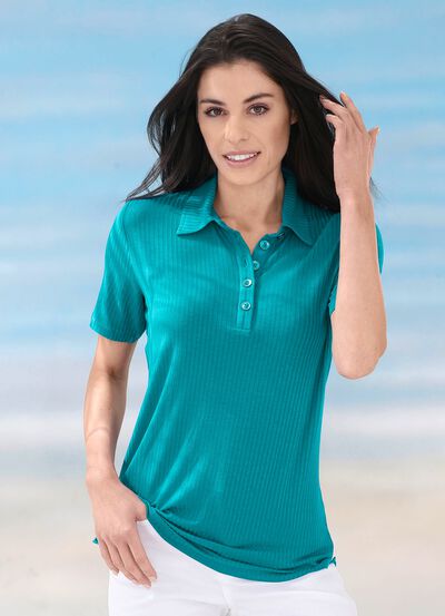 Laurina poloshirt met knoopsluiting 