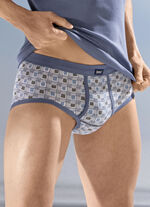 Set van vier slips van fijne ribstof met ruitmotief 