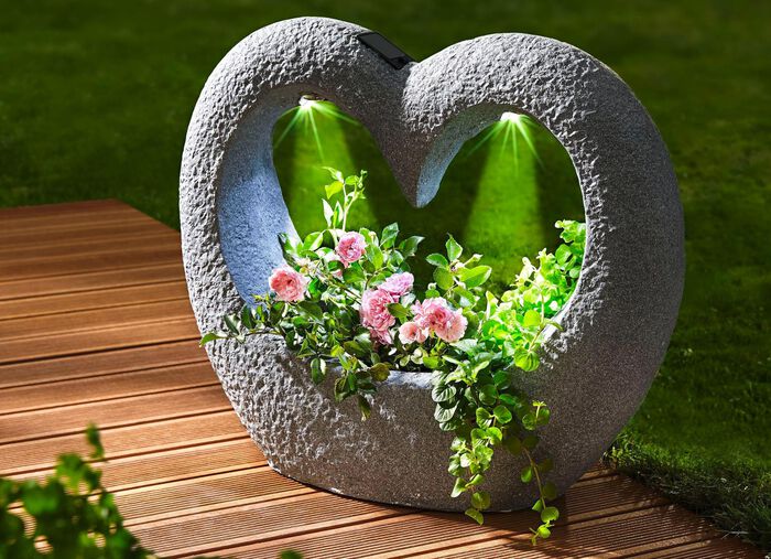 Weerbestendige hartvormige plantenbak GRIJS