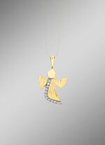 Engel hanger van goud met zirkonia 