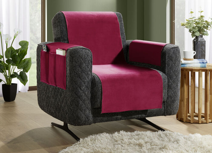 Fluweelzachte fauteuil- en bankbeschermers met antislip achterkant BORDEAUX