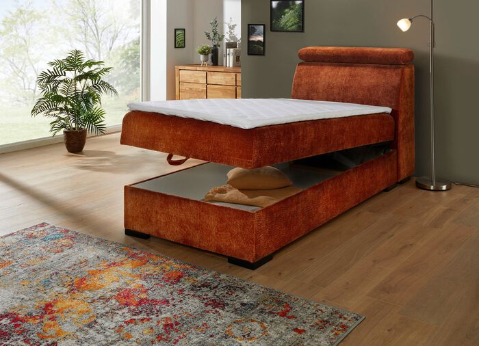 Boxspringbed op hoogwaardig frame van echt hout 