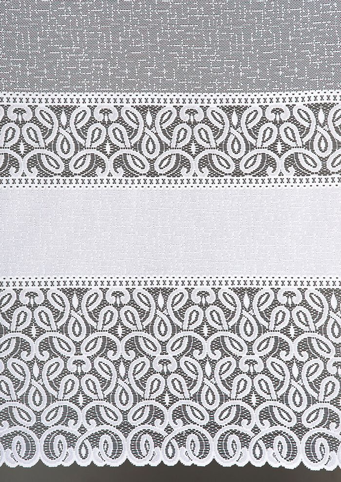 Bloemenvenstervitrage met universele railband 