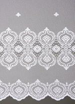 Bloemenvenstervitrage met universele railband 