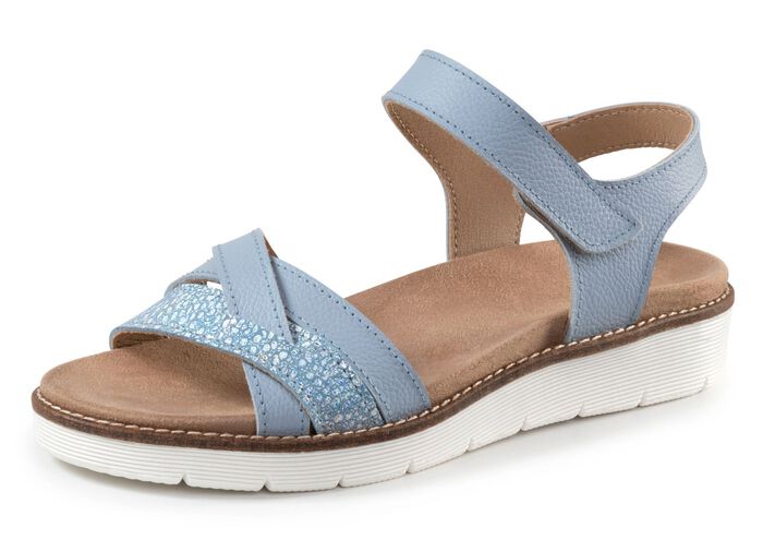 ELENA EDEN, modieuze damessandaal, breedte H, met uitneembaar voetbed BLAUW