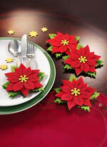 Bestekzakje kerstster, set van 4 