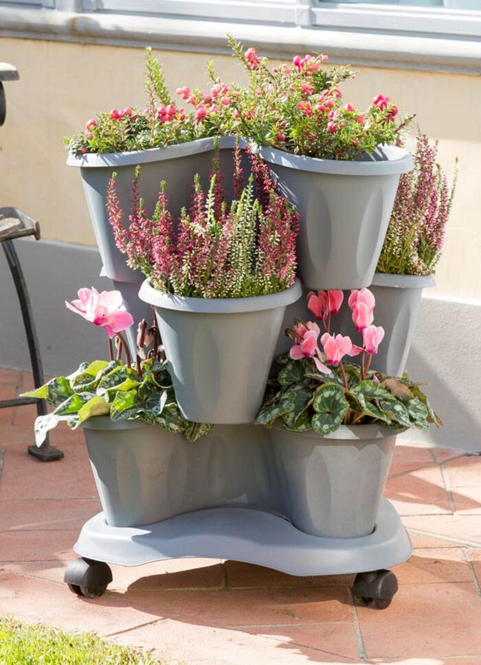 Plantentoren "Trifoglio", grijs 