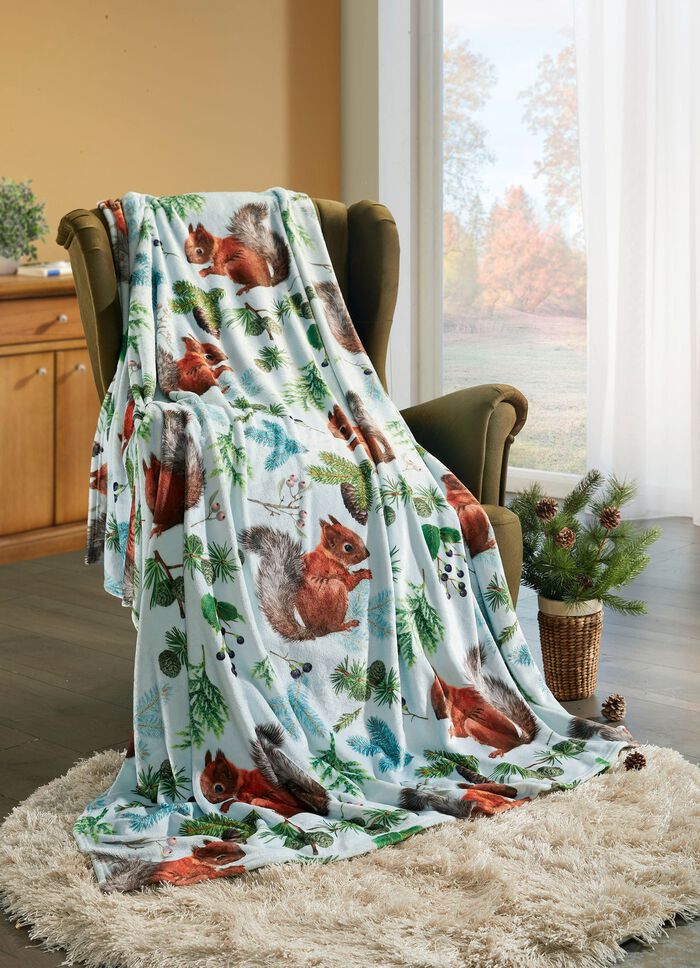 Deken met eekhoornmotieven 