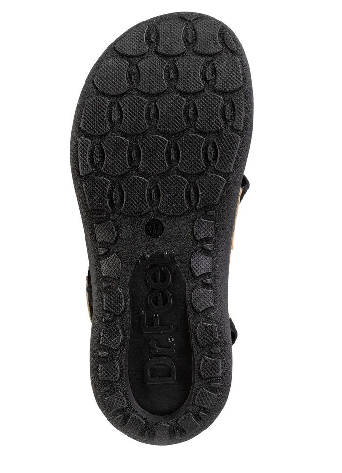 Sandaal met beugelband en kurkgarnituur ZWART