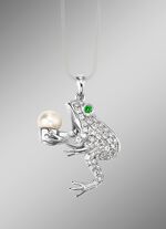 Kettinghanger met zoetwater-cultiv&eacute;parel en zirkonia 