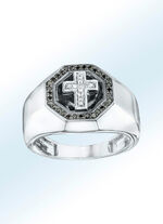 Prachtige witgouden herenring met kruis 