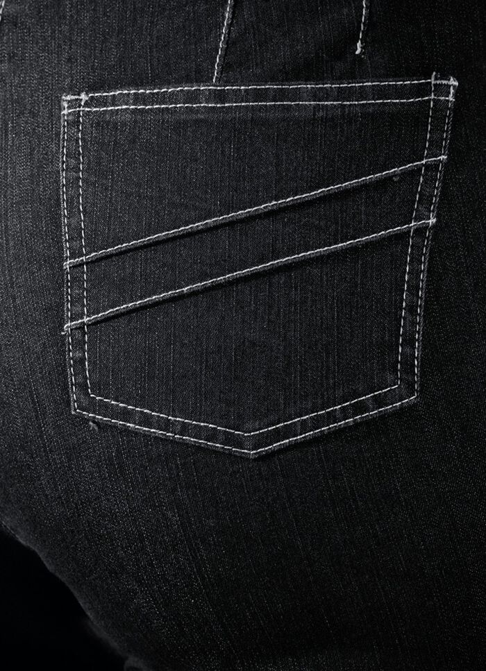 Jeans met bijgesneden tailleband ZWART