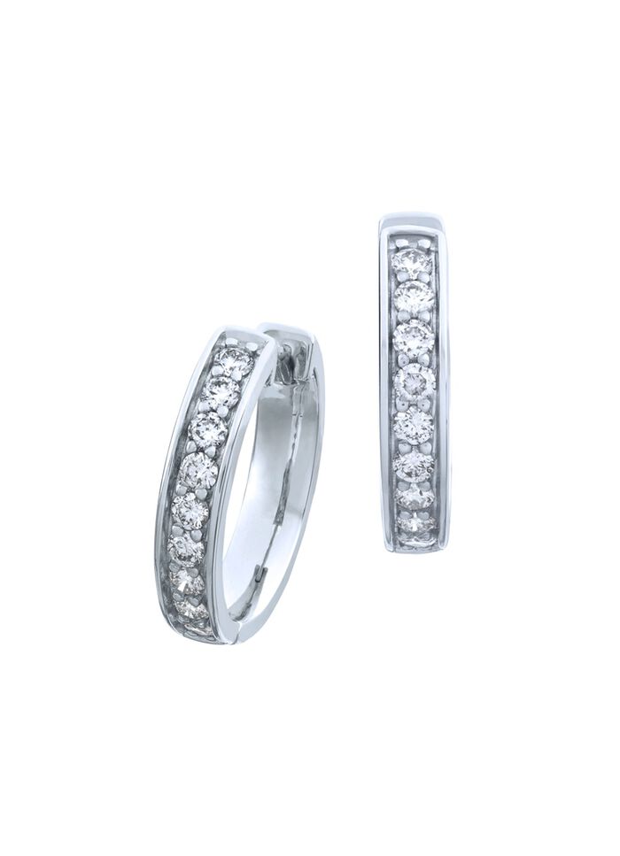 Creoolse oorbellen van platina, met loepzuivere briljanten 