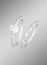2-delige ringset met synth. zirkonia 