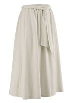Rok met stoffen strikbanden BEIGE