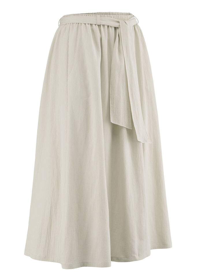 Rok met stoffen strikbanden BEIGE
