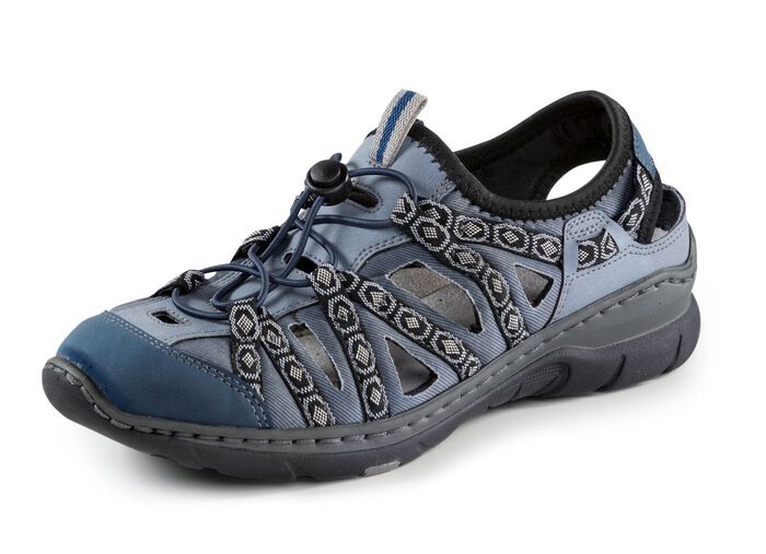 ELENA EDEN sandaal met textielrand JEANS