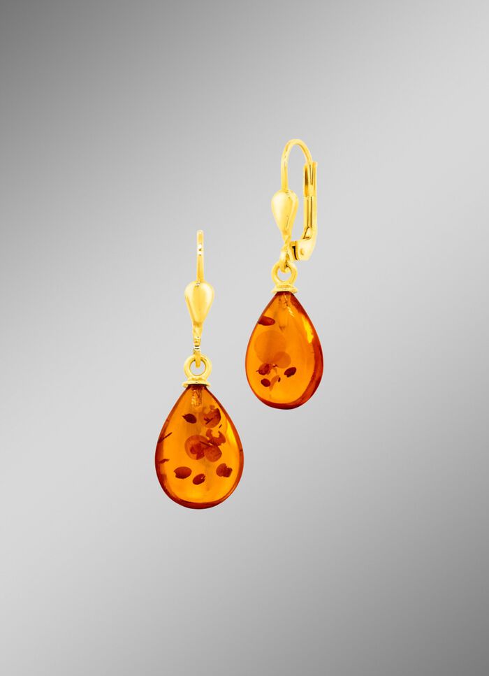 Mooie oorbellen met echte barnsteen 