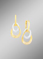 Elegante, tweekleurige oorbellen met 98 briljanten 