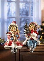 Beeldje voor op de rand van de kast, set van 2 