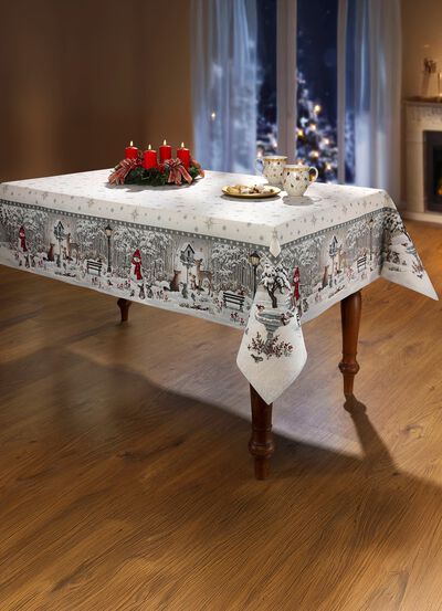 Tafel- en kamerdecoratie met winterlandschap 