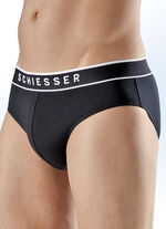 Schiesser set van drie slips met elastische tailleband 3X ZWART