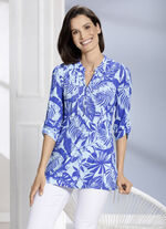 Blousetuniek met opstaande kraag 