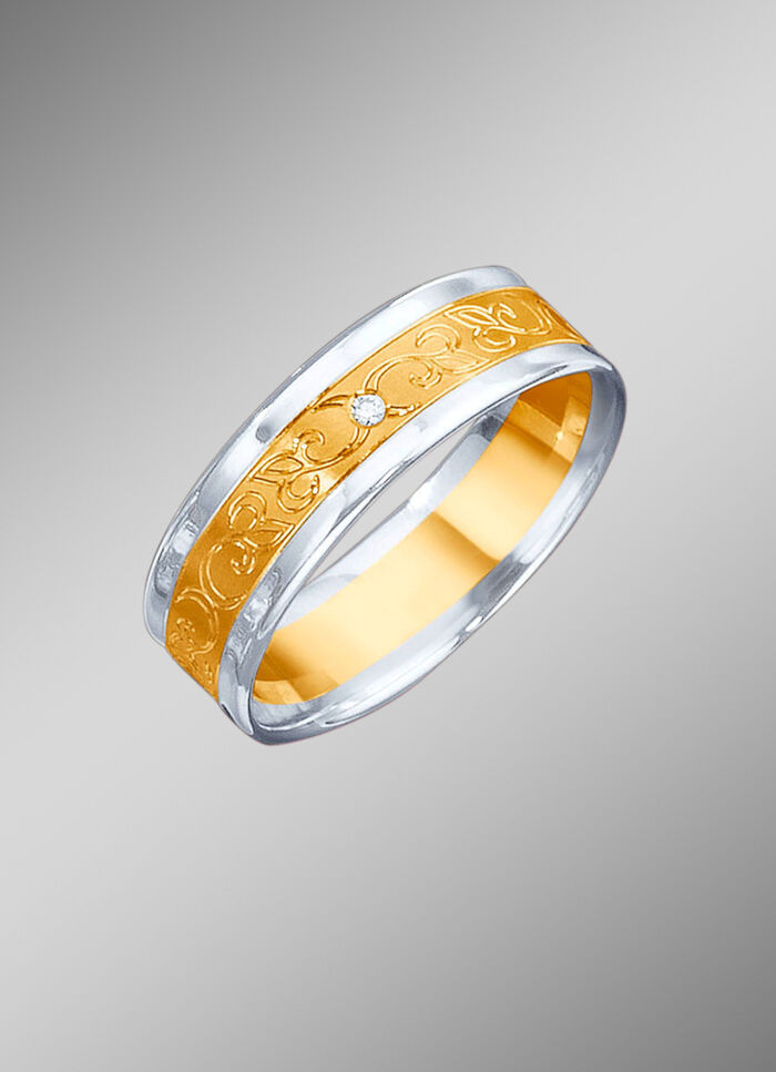 Tweekleurige trouwring 