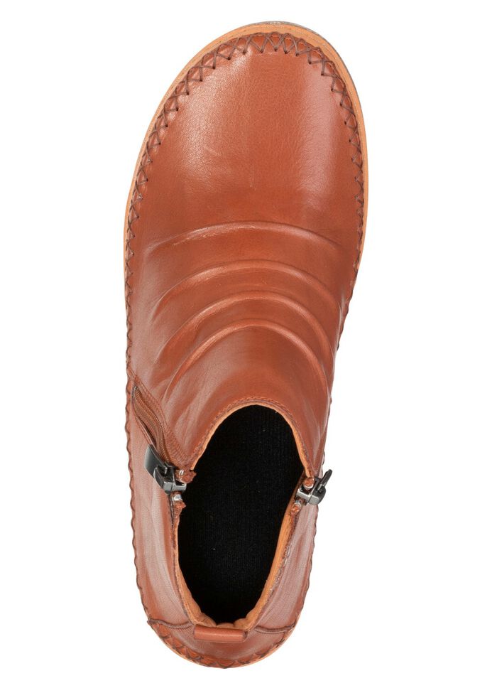 Andrea Conti, klassieke dameslaarzen, met uitneembaar voetbed COGNAC