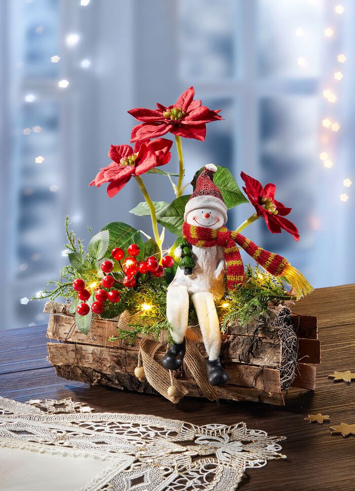 Verlicht Poinsettia Arrangement 