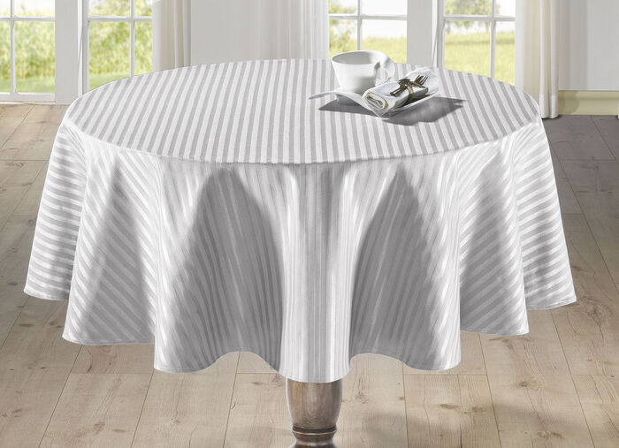 Fijne tafel- en kamerdecoratie met een glanzend gestreept dessin CRÈME