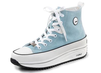 Rieker veterlaarsje in luipaardprint of denimstijl 