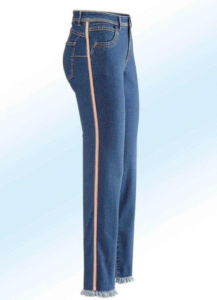Jeans met een modieuze sierband 