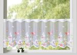 Kort glasgordijn met handgekleurd jacquard 