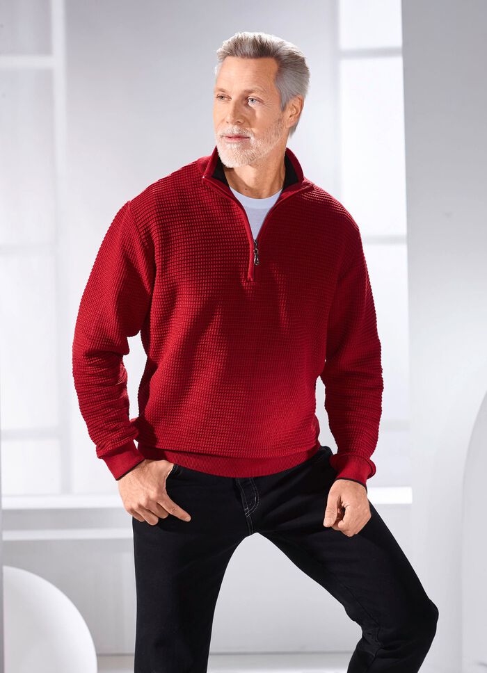 Troyer met opstaande kraag in 2 kleuren 