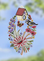 Raamdecoratie van echt kantwerk uit Plauen 